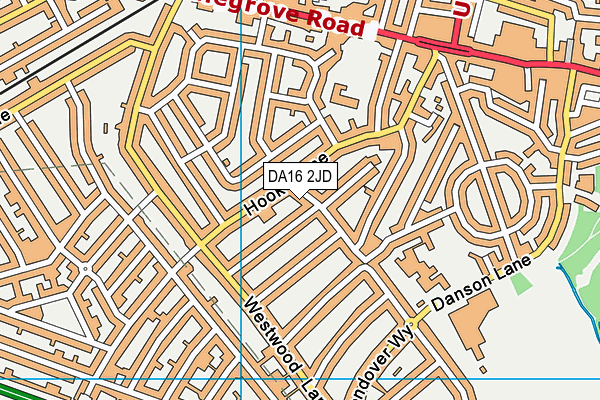DA16 2JD map - OS VectorMap District (Ordnance Survey)
