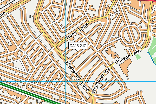 DA16 2JG map - OS VectorMap District (Ordnance Survey)