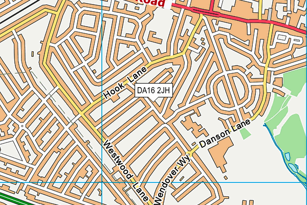 DA16 2JH map - OS VectorMap District (Ordnance Survey)