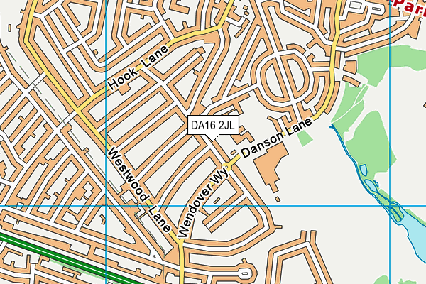DA16 2JL map - OS VectorMap District (Ordnance Survey)
