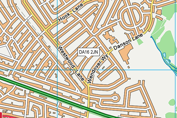 DA16 2JN map - OS VectorMap District (Ordnance Survey)