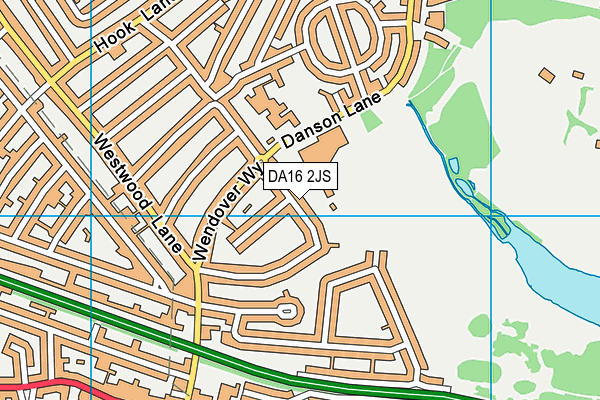 DA16 2JS map - OS VectorMap District (Ordnance Survey)