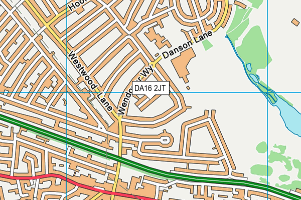 DA16 2JT map - OS VectorMap District (Ordnance Survey)