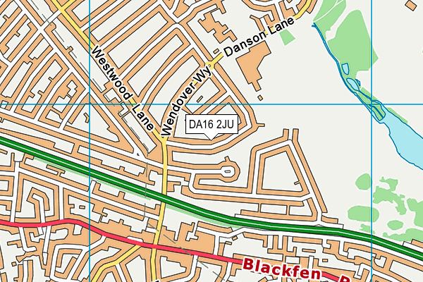 DA16 2JU map - OS VectorMap District (Ordnance Survey)