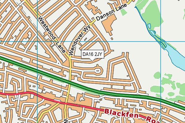 DA16 2JY map - OS VectorMap District (Ordnance Survey)
