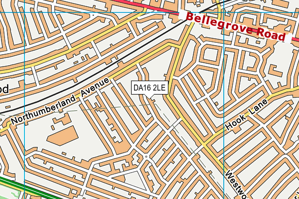 DA16 2LE map - OS VectorMap District (Ordnance Survey)