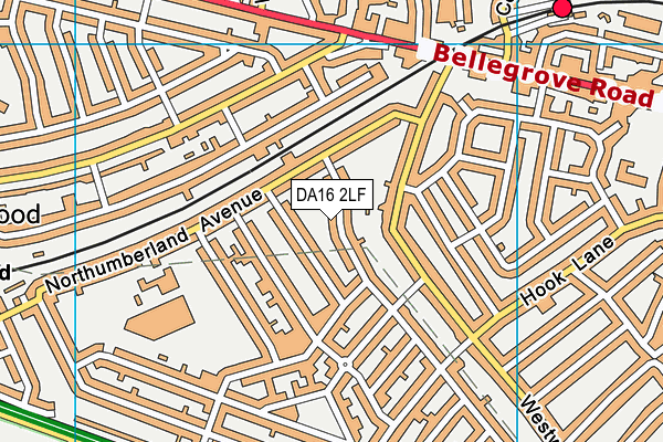 DA16 2LF map - OS VectorMap District (Ordnance Survey)