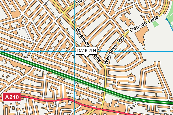DA16 2LH map - OS VectorMap District (Ordnance Survey)