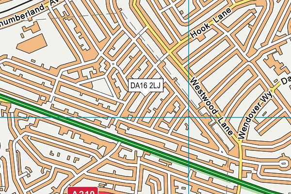 DA16 2LJ map - OS VectorMap District (Ordnance Survey)