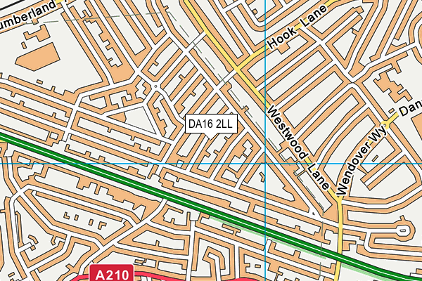 DA16 2LL map - OS VectorMap District (Ordnance Survey)