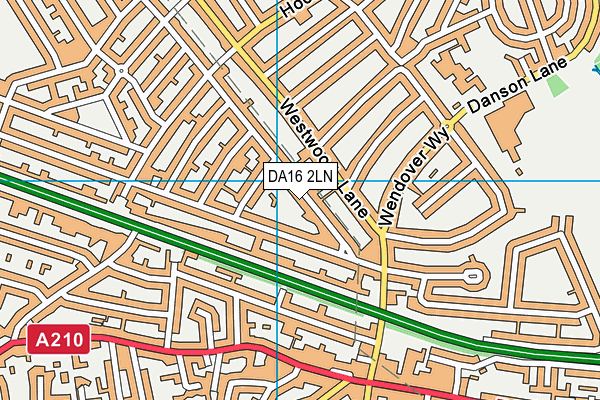 DA16 2LN map - OS VectorMap District (Ordnance Survey)