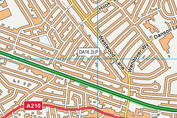 DA16 2LP map - OS VectorMap District (Ordnance Survey)