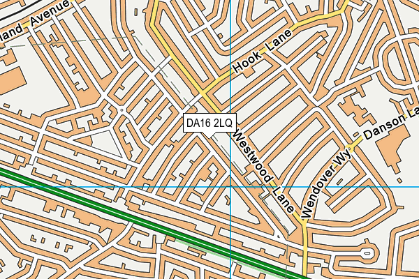 DA16 2LQ map - OS VectorMap District (Ordnance Survey)