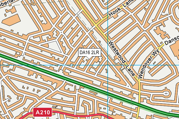 DA16 2LR map - OS VectorMap District (Ordnance Survey)