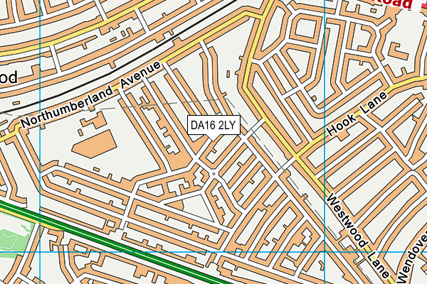 DA16 2LY map - OS VectorMap District (Ordnance Survey)