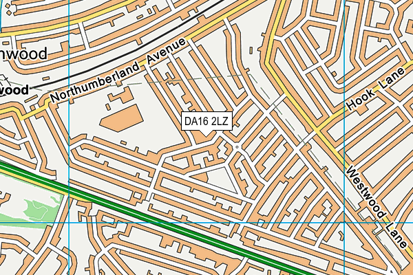 DA16 2LZ map - OS VectorMap District (Ordnance Survey)