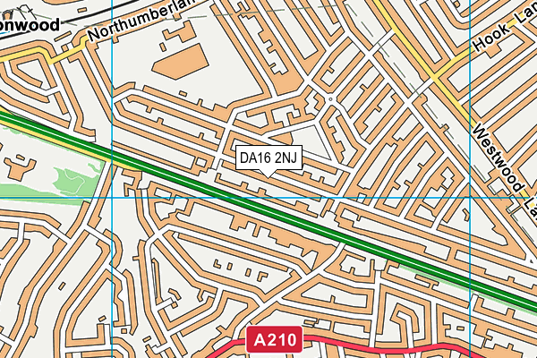 DA16 2NJ map - OS VectorMap District (Ordnance Survey)