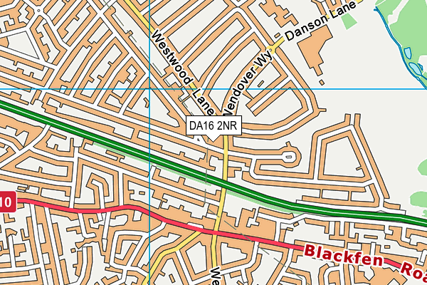 DA16 2NR map - OS VectorMap District (Ordnance Survey)