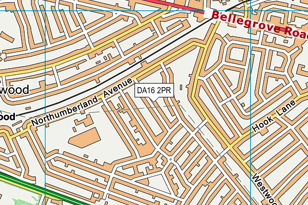 DA16 2PR map - OS VectorMap District (Ordnance Survey)