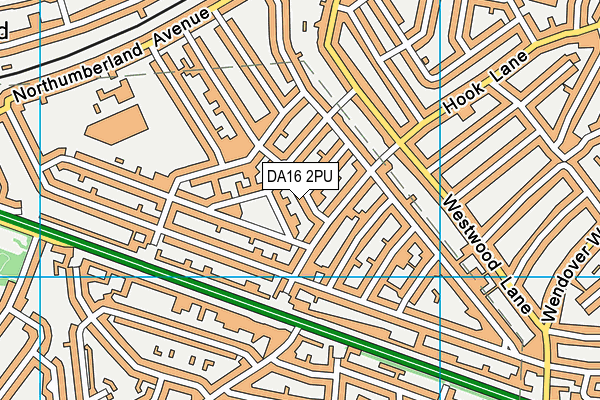 DA16 2PU map - OS VectorMap District (Ordnance Survey)