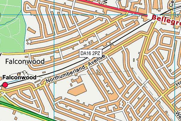 DA16 2PZ map - OS VectorMap District (Ordnance Survey)