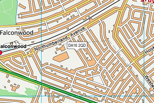 DA16 2QD map - OS VectorMap District (Ordnance Survey)