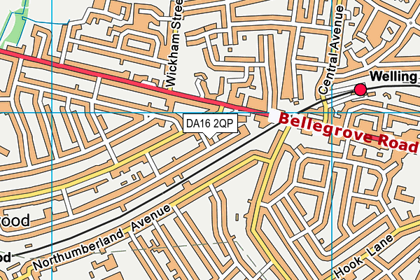 DA16 2QP map - OS VectorMap District (Ordnance Survey)