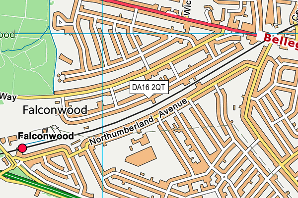 DA16 2QT map - OS VectorMap District (Ordnance Survey)