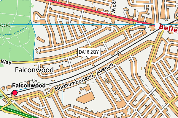 DA16 2QY map - OS VectorMap District (Ordnance Survey)