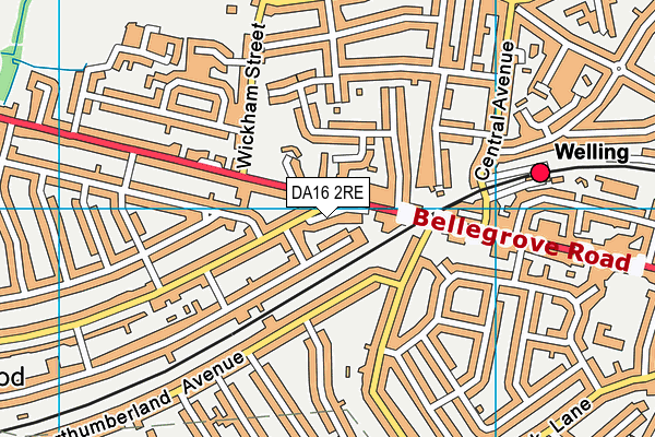 DA16 2RE map - OS VectorMap District (Ordnance Survey)