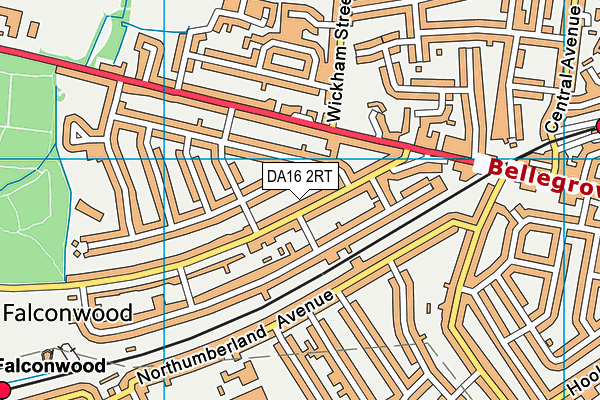 DA16 2RT map - OS VectorMap District (Ordnance Survey)
