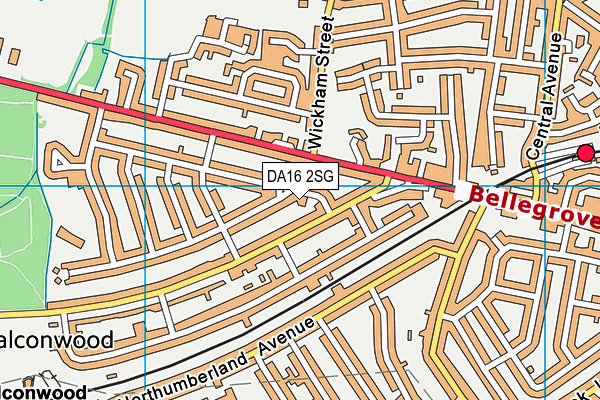 DA16 2SG map - OS VectorMap District (Ordnance Survey)