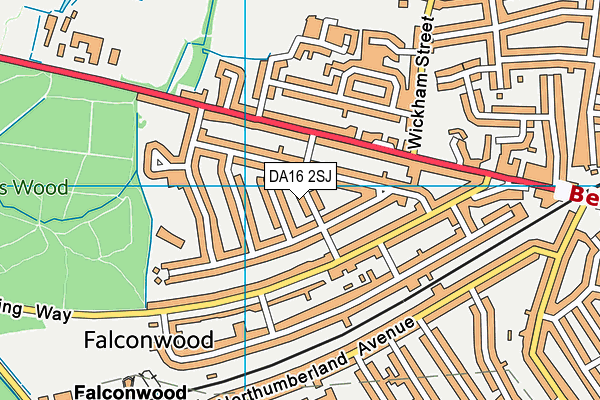 DA16 2SJ map - OS VectorMap District (Ordnance Survey)
