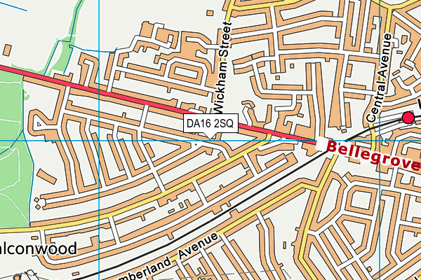 DA16 2SQ map - OS VectorMap District (Ordnance Survey)