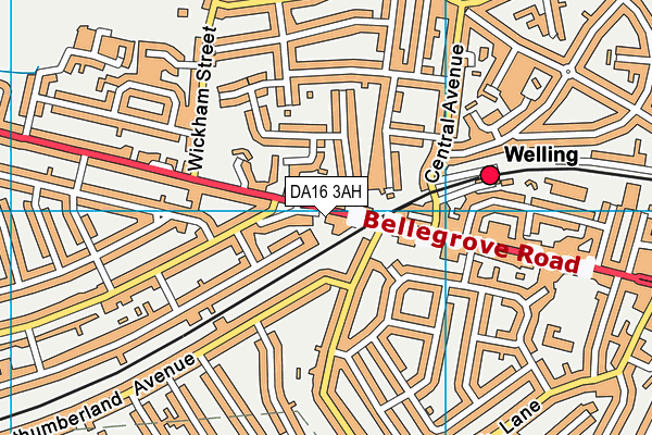 DA16 3AH map - OS VectorMap District (Ordnance Survey)
