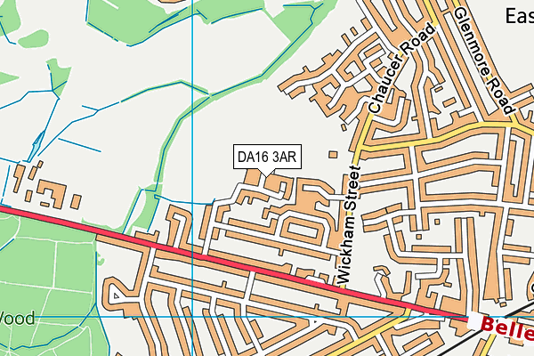 DA16 3AR map - OS VectorMap District (Ordnance Survey)