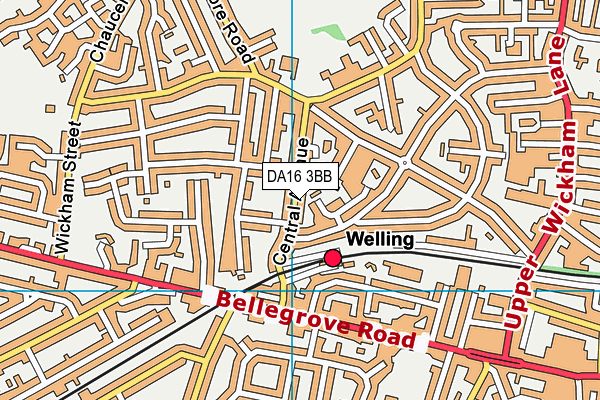 DA16 3BB map - OS VectorMap District (Ordnance Survey)