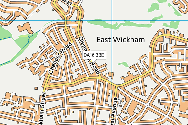 DA16 3BE map - OS VectorMap District (Ordnance Survey)