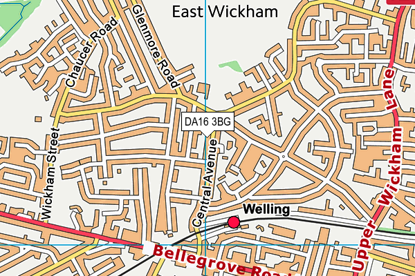 DA16 3BG map - OS VectorMap District (Ordnance Survey)