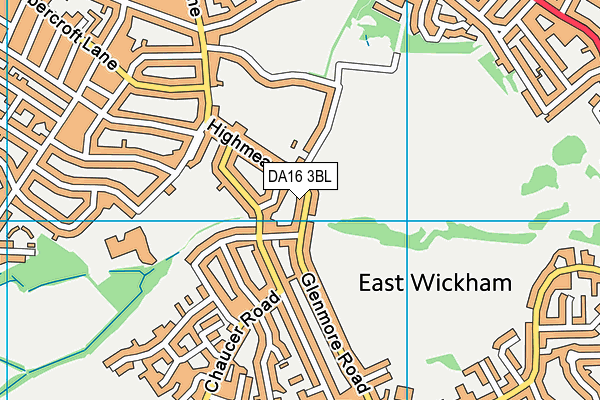 DA16 3BL map - OS VectorMap District (Ordnance Survey)