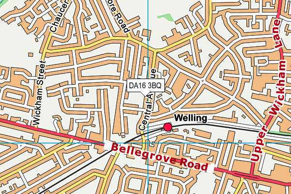 DA16 3BQ map - OS VectorMap District (Ordnance Survey)