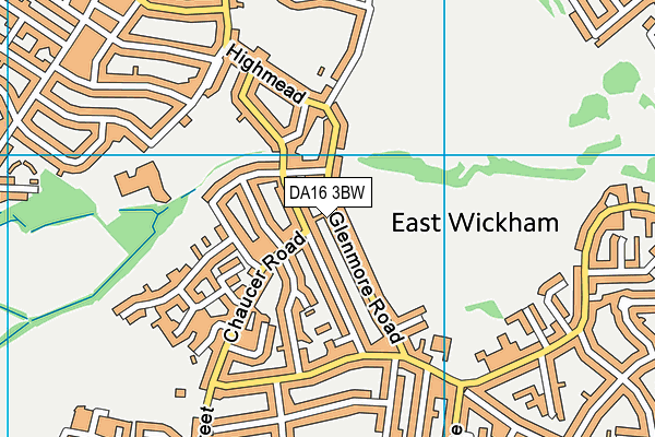 DA16 3BW map - OS VectorMap District (Ordnance Survey)