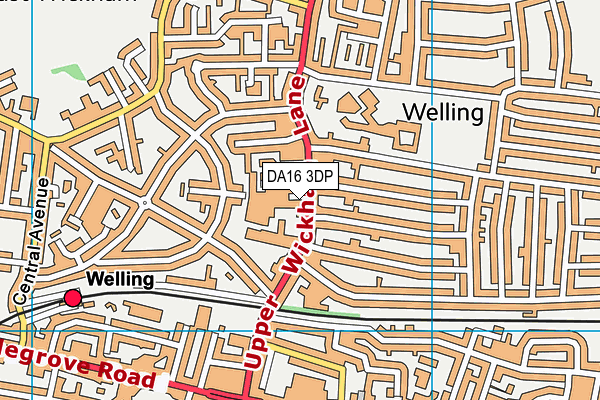 DA16 3DP map - OS VectorMap District (Ordnance Survey)