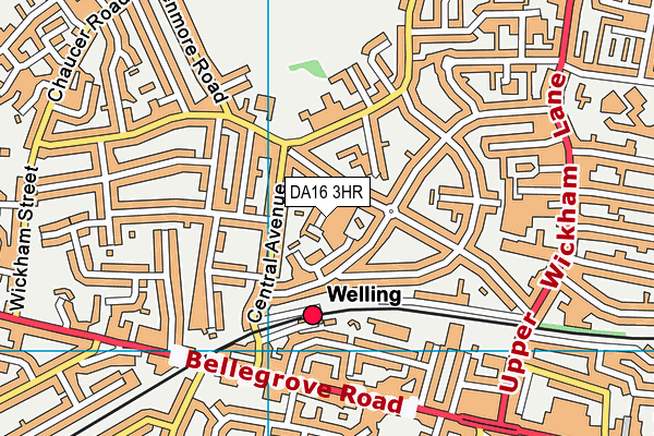 DA16 3HR map - OS VectorMap District (Ordnance Survey)