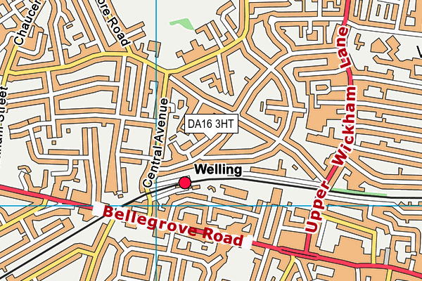 DA16 3HT map - OS VectorMap District (Ordnance Survey)