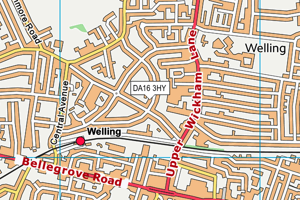 DA16 3HY map - OS VectorMap District (Ordnance Survey)