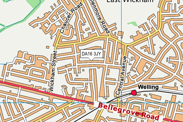 DA16 3JY map - OS VectorMap District (Ordnance Survey)