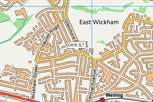 DA16 3LT map - OS VectorMap District (Ordnance Survey)