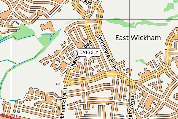 DA16 3LY map - OS VectorMap District (Ordnance Survey)