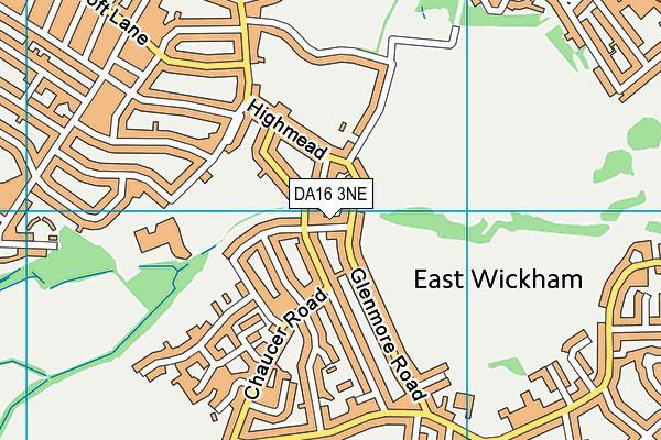 DA16 3NE map - OS VectorMap District (Ordnance Survey)